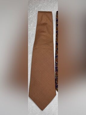 Rubinacci Napoli Camel Brown Tie Made in Italy Silk Viscose Blend 3.75" | NWOT